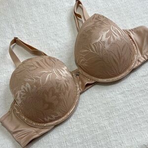 BREEZIES JACQUARD SHINE UNDERWIRE SUNBEIGE T-SHIRT BRA NWOT
